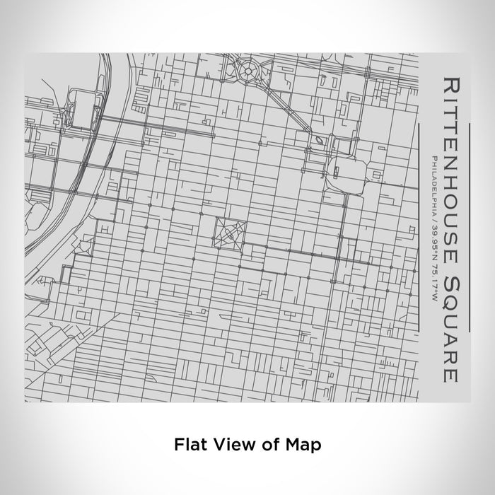 Rendered View of Rittenhouse Square Philadelphia Map Engraving on 20oz Stainless Steel Insulated Bottle with Bamboo Top
