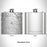 Rendered View of Rittenhouse Square Philadelphia Map Engraving on 6oz Stainless Steel Flask