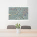 24x36 Riverside California Map Print Lanscape Orientation in Afternoon Style Behind 2 Chairs Table and Potted Plant