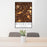 24x36 Riverside California Map Print Portrait Orientation in Ember Style Behind 2 Chairs Table and Potted Plant