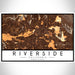 Riverside California Map Print Landscape Orientation in Ember Style With Shaded Background