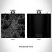 Rendered View of Riverside California Map Engraving on 6oz Stainless Steel Flask in Black