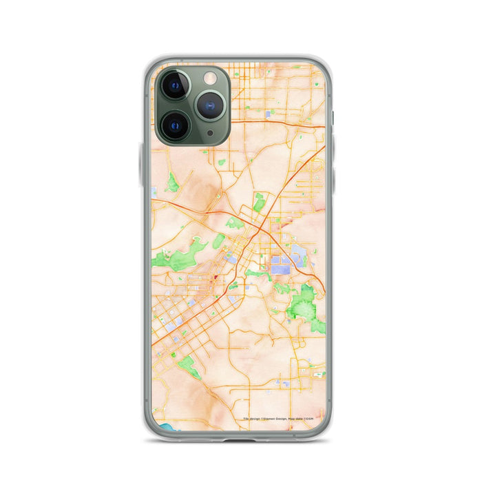Custom Riverside California Map Phone Case in Watercolor