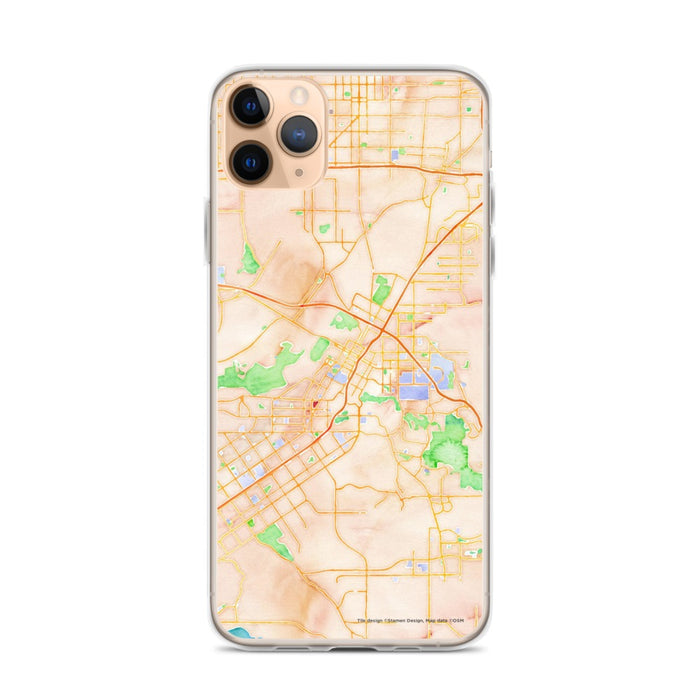 Custom Riverside California Map Phone Case in Watercolor