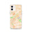 Custom Riverside California Map iPhone 12 Phone Case in Watercolor