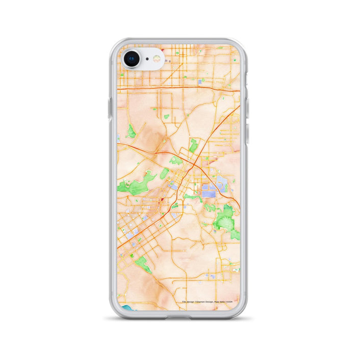 Custom Riverside California Map iPhone SE Phone Case in Watercolor