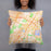 Person holding 18x18 Custom Riverside California Map Throw Pillow in Watercolor