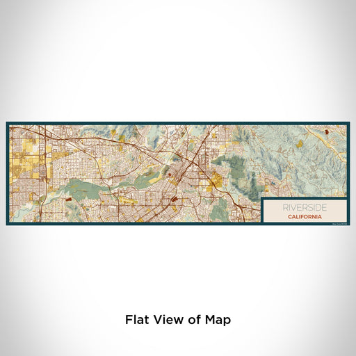 Flat View of Map Custom Riverside California Map Enamel Mug in Woodblock
