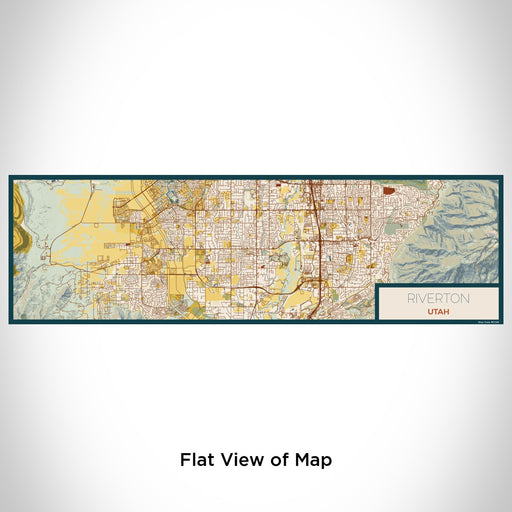 Flat View of Map Custom Riverton Utah Map Enamel Mug in Woodblock