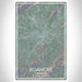 Roanoke Virginia Map Print Portrait Orientation in Afternoon Style With Shaded Background
