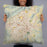 Person holding 22x22 Custom Roanoke Virginia Map Throw Pillow in Woodblock