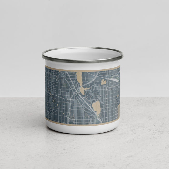 Front View Custom Robbinsdale Minnesota Map Enamel Mug in Afternoon