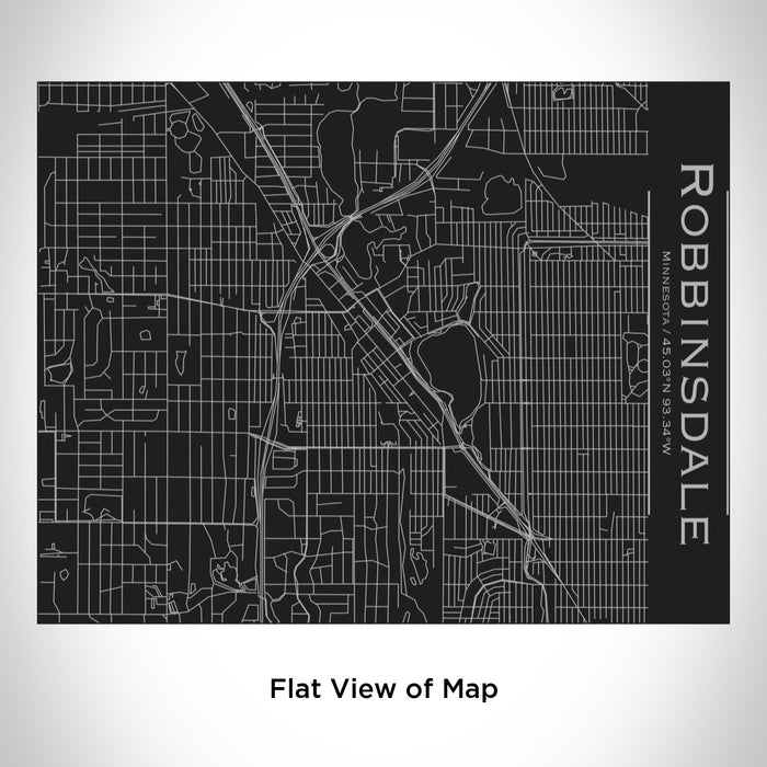 Rendered View of Robbinsdale Minnesota Map Engraving on 20oz Stainless Steel Insulated Bottle with Bamboo Top in Black