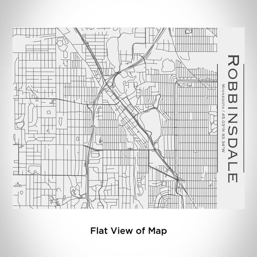 Rendered View of Robbinsdale Minnesota Map Engraving on 20oz Stainless Steel Insulated Bottle with Bamboo Top in White
