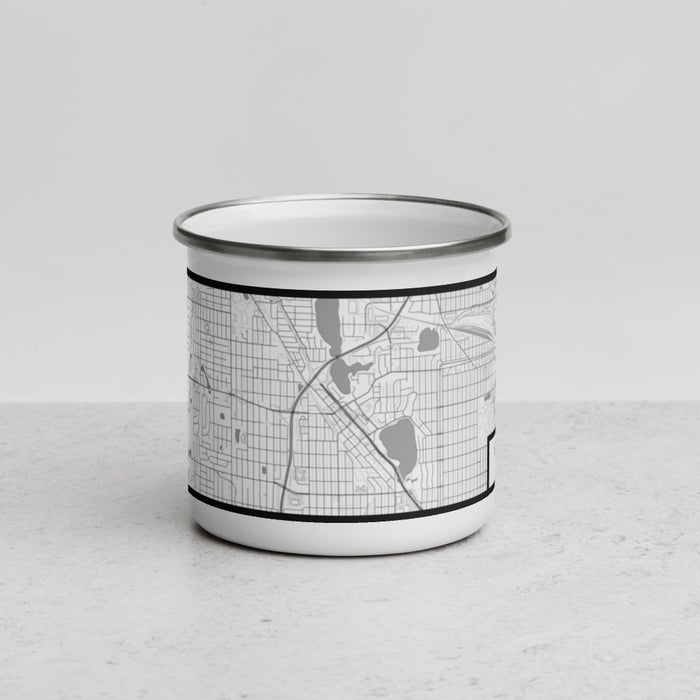 Front View Custom Robbinsdale Minnesota Map Enamel Mug in Classic