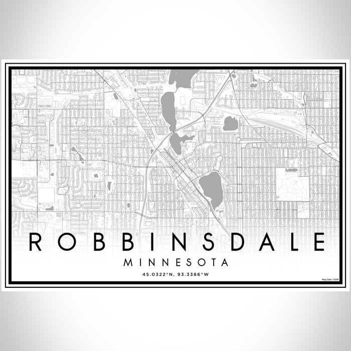 Robbinsdale Minnesota Map Print Landscape Orientation in Classic Style With Shaded Background