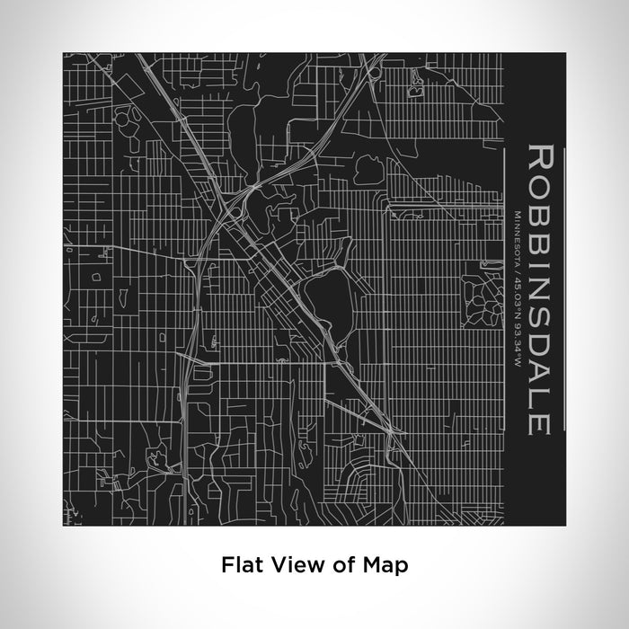 Rendered View of Robbinsdale Minnesota Map Engraving on 17oz Stainless Steel Insulated Tumbler in Black