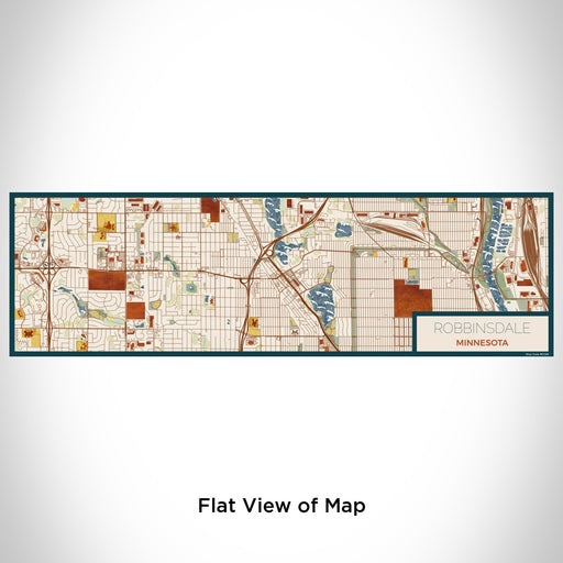 Flat View of Map Custom Robbinsdale Minnesota Map Enamel Mug in Woodblock