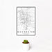 12x18 Rochester Minnesota Map Print Portrait Orientation in Classic Style With Small Cactus Plant in White Planter