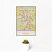 12x18 Rochester Minnesota Map Print Portrait Orientation in Woodblock Style With Small Cactus Plant in White Planter