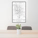 24x36 Rochester Minnesota Map Print Portrait Orientation in Classic Style Behind 2 Chairs Table and Potted Plant