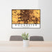 24x36 Rochester Minnesota Map Print Lanscape Orientation in Ember Style Behind 2 Chairs Table and Potted Plant