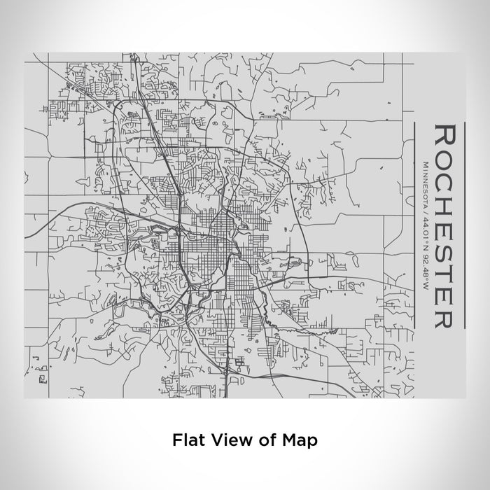 Rendered View of Rochester Minnesota Map Engraving on 20oz Stainless Steel Insulated Bottle with Bamboo Top