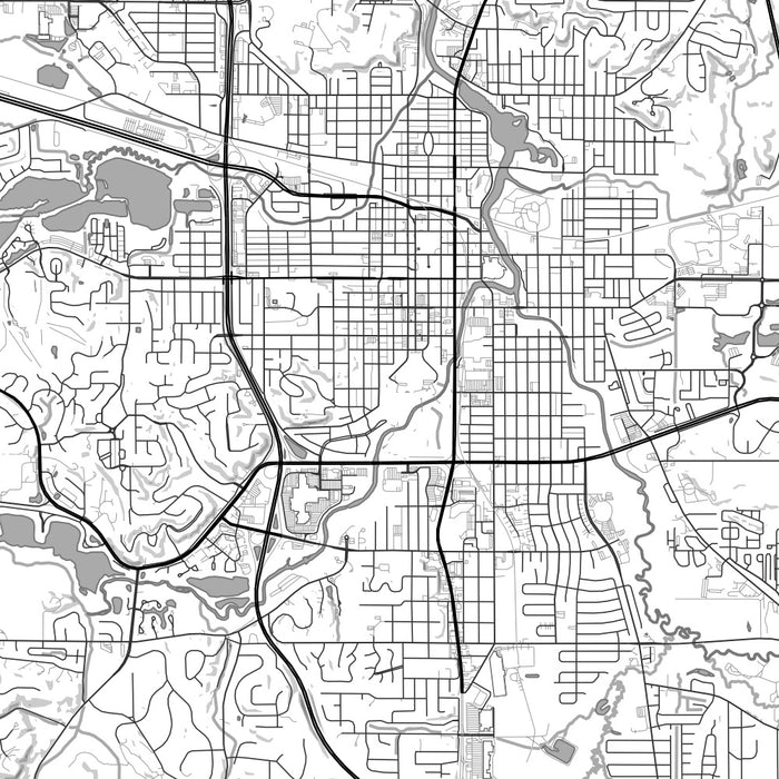 Rochester Minnesota Map Print in Classic Style Zoomed In Close Up Showing Details