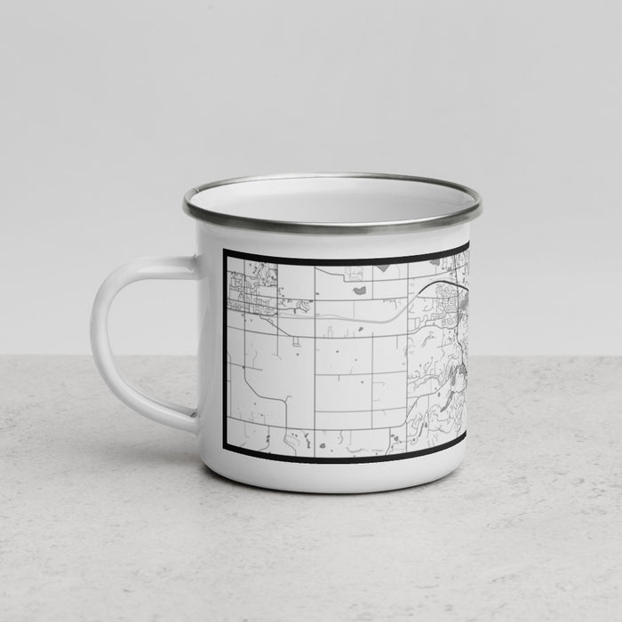 Left View Custom Rochester Minnesota Map Enamel Mug in Classic