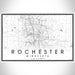 Rochester Minnesota Map Print Landscape Orientation in Classic Style With Shaded Background
