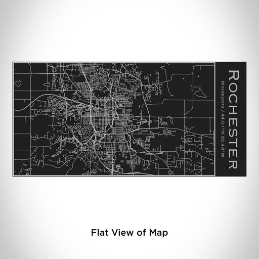 Rendered View of Rochester Minnesota Map Engraving on 17oz Stainless Steel Insulated Cola Bottle in Black