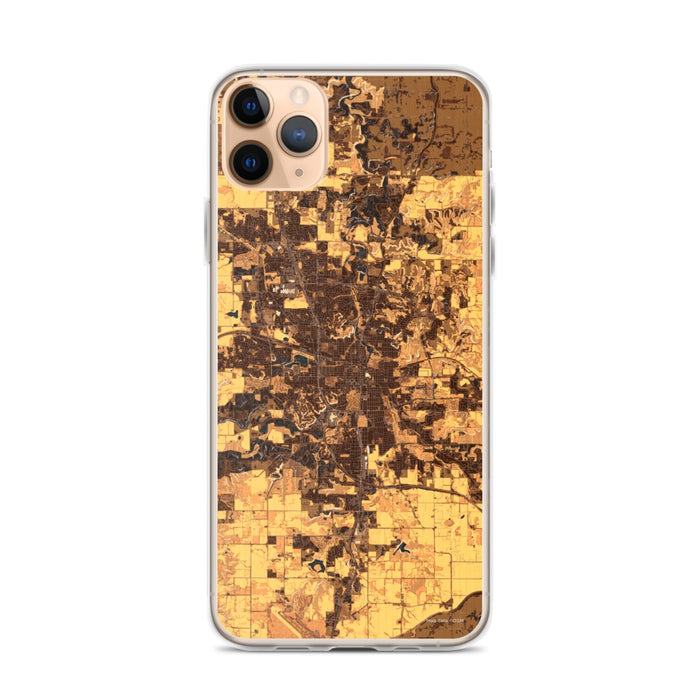 Custom iPhone 11 Pro Max Rochester Minnesota Map Phone Case in Ember