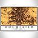 Rochester Minnesota Map Print Landscape Orientation in Ember Style With Shaded Background
