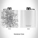 Rendered View of Rochester Minnesota Map Engraving on 6oz Stainless Steel Flask in White