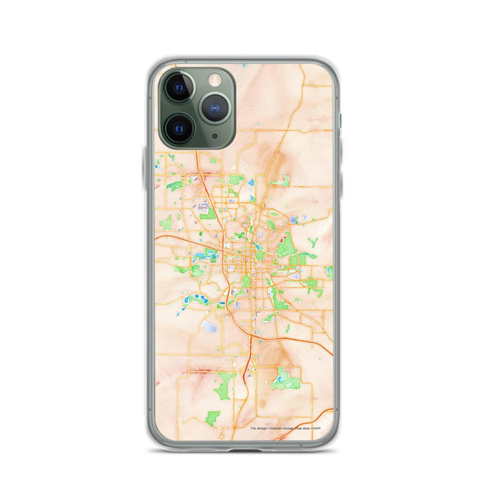 Custom iPhone 11 Pro Rochester Minnesota Map Phone Case in Watercolor