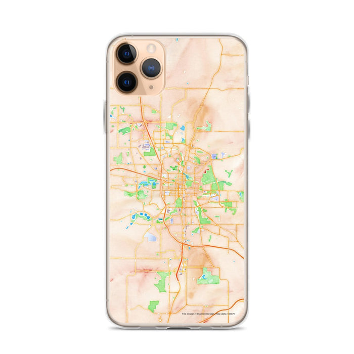 Custom iPhone 11 Pro Max Rochester Minnesota Map Phone Case in Watercolor