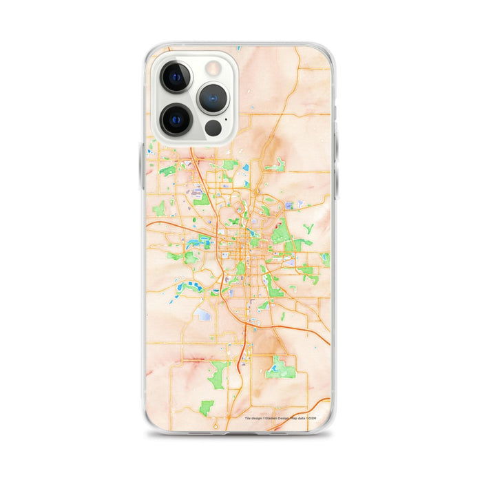 Custom iPhone 12 Pro Max Rochester Minnesota Map Phone Case in Watercolor