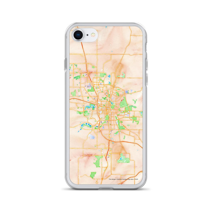 Custom iPhone SE Rochester Minnesota Map Phone Case in Watercolor