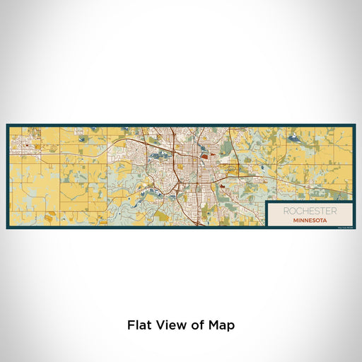 Flat View of Map Custom Rochester Minnesota Map Enamel Mug in Woodblock