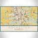 Rochester Minnesota Map Print Landscape Orientation in Woodblock Style With Shaded Background