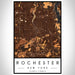 Rochester New York Map Print Portrait Orientation in Ember Style With Shaded Background