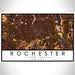 Rochester New York Map Print Landscape Orientation in Ember Style With Shaded Background