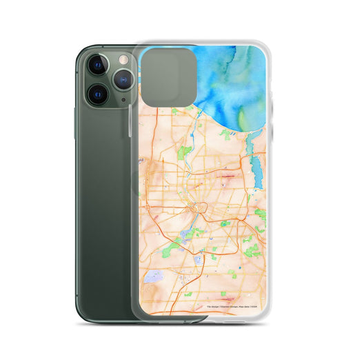 Custom Rochester New York Map Phone Case in Watercolor