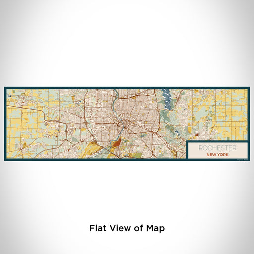 Flat View of Map Custom Rochester New York Map Enamel Mug in Woodblock