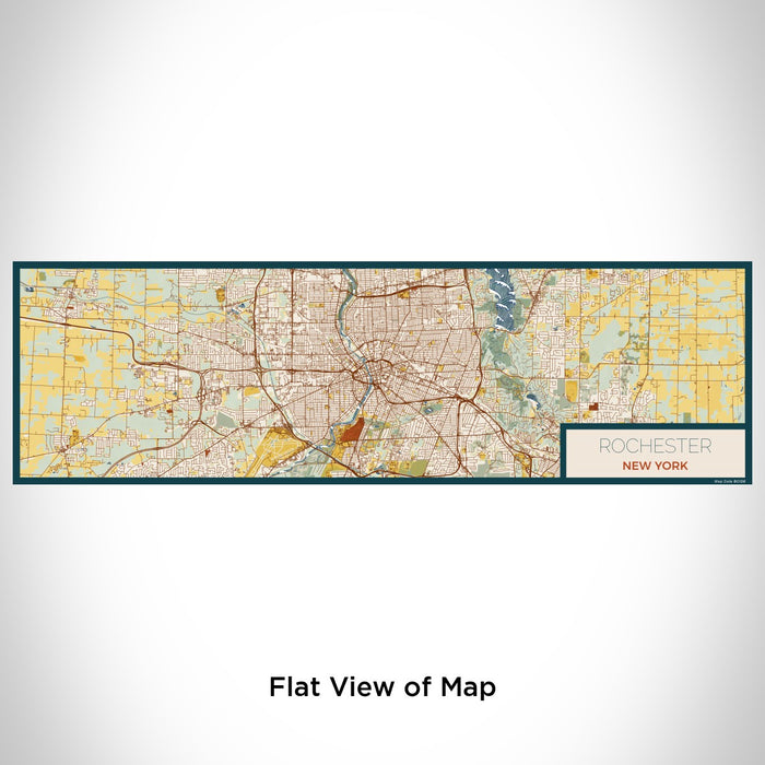 Flat View of Map Custom Rochester New York Map Enamel Mug in Woodblock