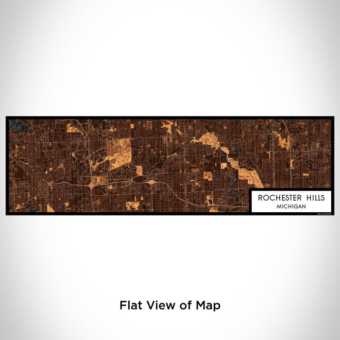 Flat View of Map Custom Rochester Hills Michigan Map Enamel Mug in Ember