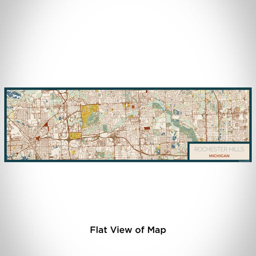Flat View of Map Custom Rochester Hills Michigan Map Enamel Mug in Woodblock