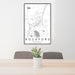 24x36 Rockford Minnesota Map Print Portrait Orientation in Classic Style Behind 2 Chairs Table and Potted Plant