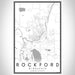Rockford Minnesota Map Print Portrait Orientation in Classic Style With Shaded Background