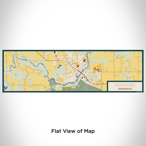 Flat View of Map Custom Rockford Minnesota Map Enamel Mug in Woodblock